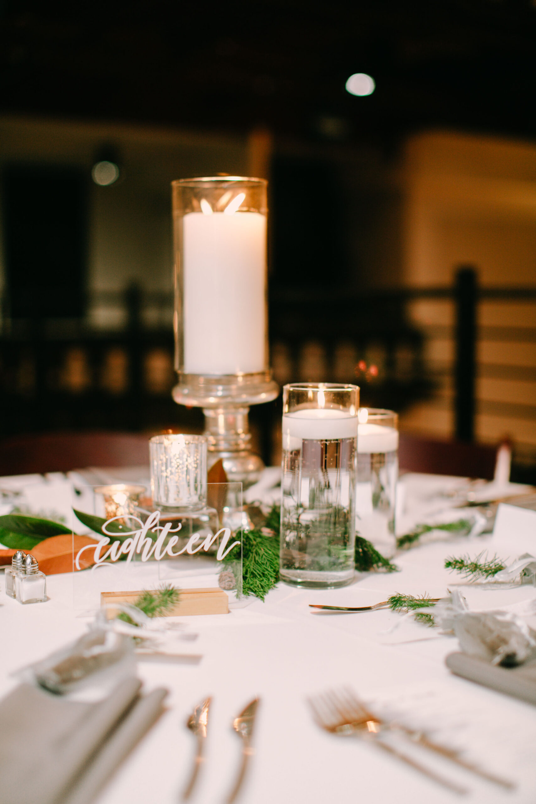 Lucite Table Number at The Bell Tower