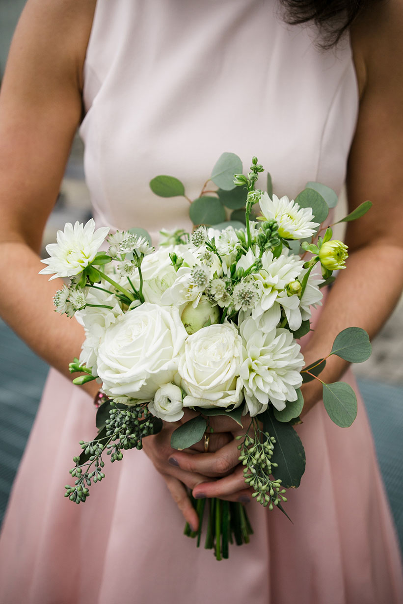 Bridesmaid Holding Bouquet