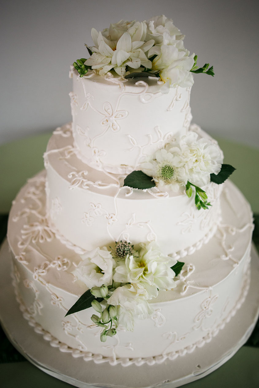 Tiered White Wedding Cake