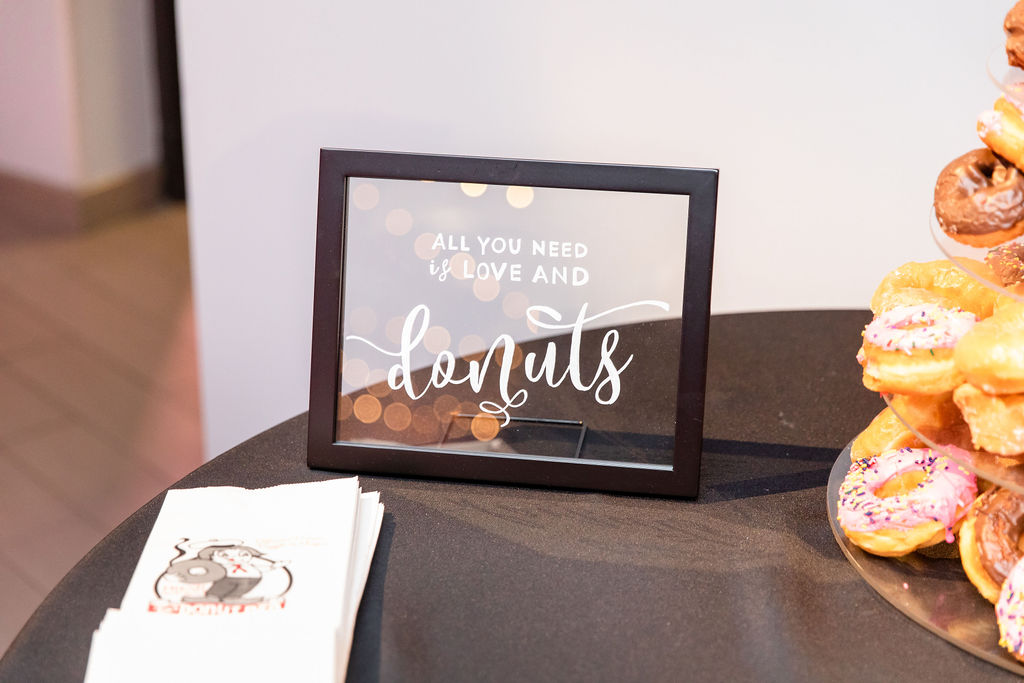 Lucite Love and Donuts Sign