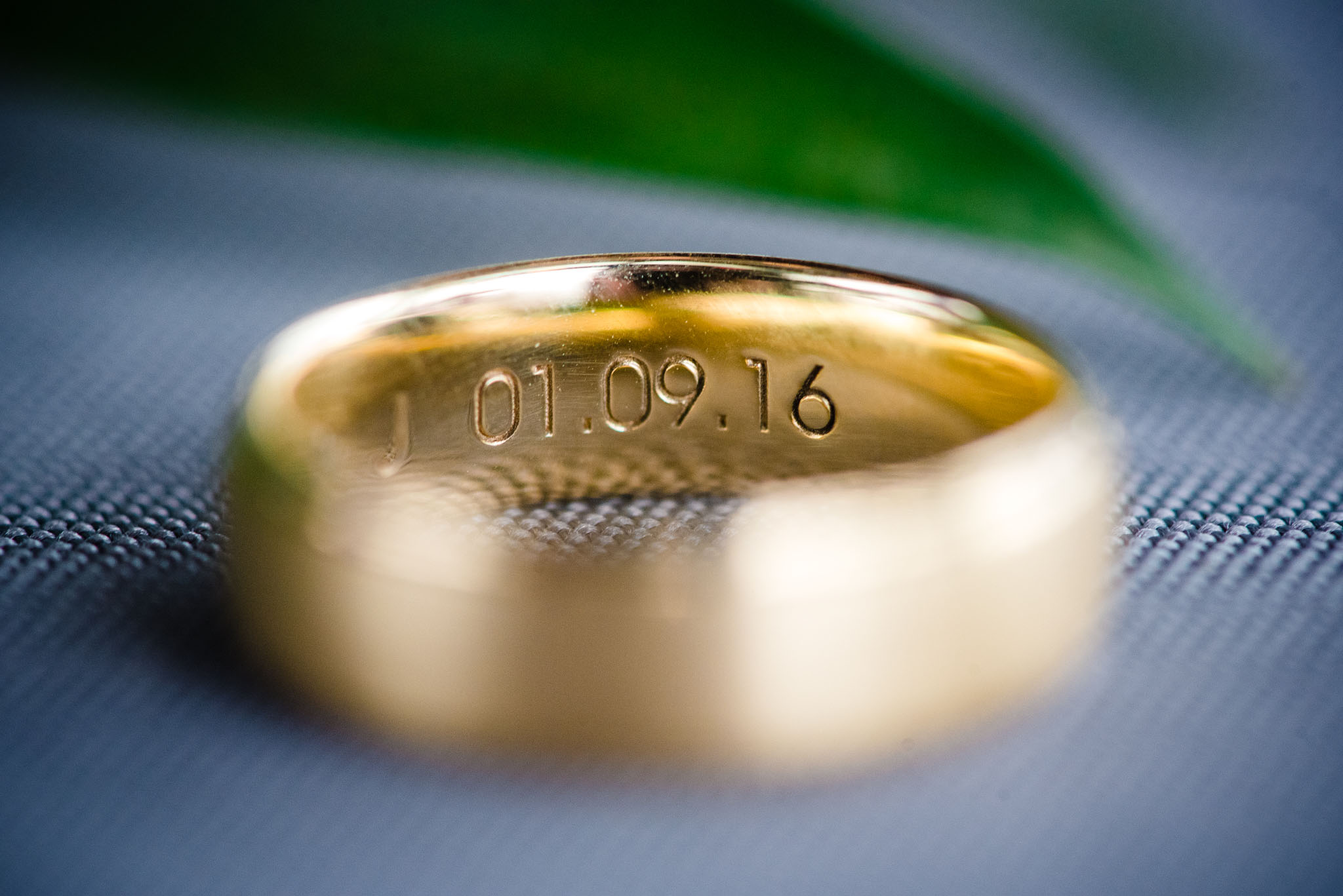 Inscribed Gold Wedding Band