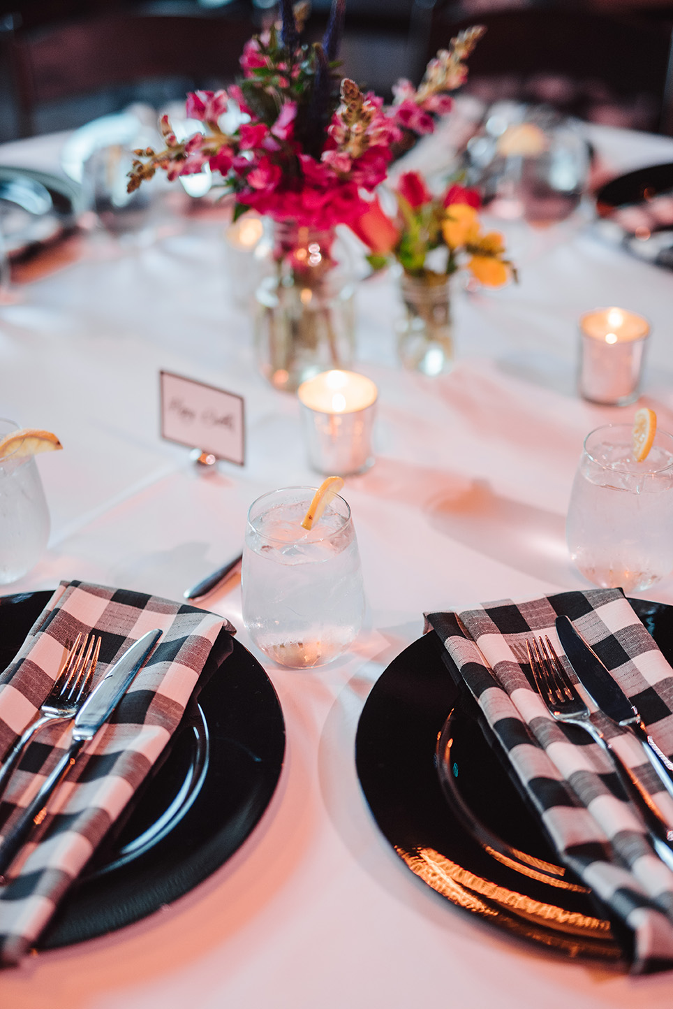 Black and White Gingham Napkins