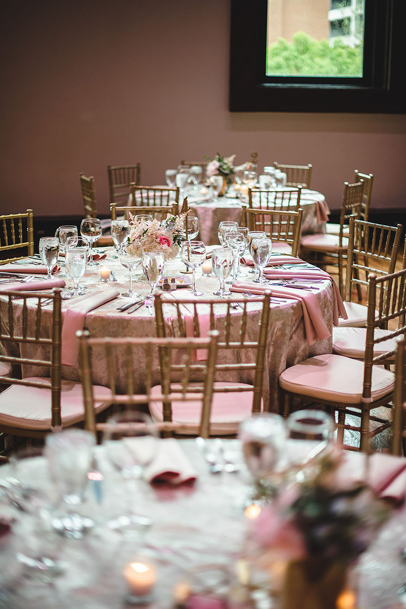 Romantic Glam Blush & Gold Wedding Reception