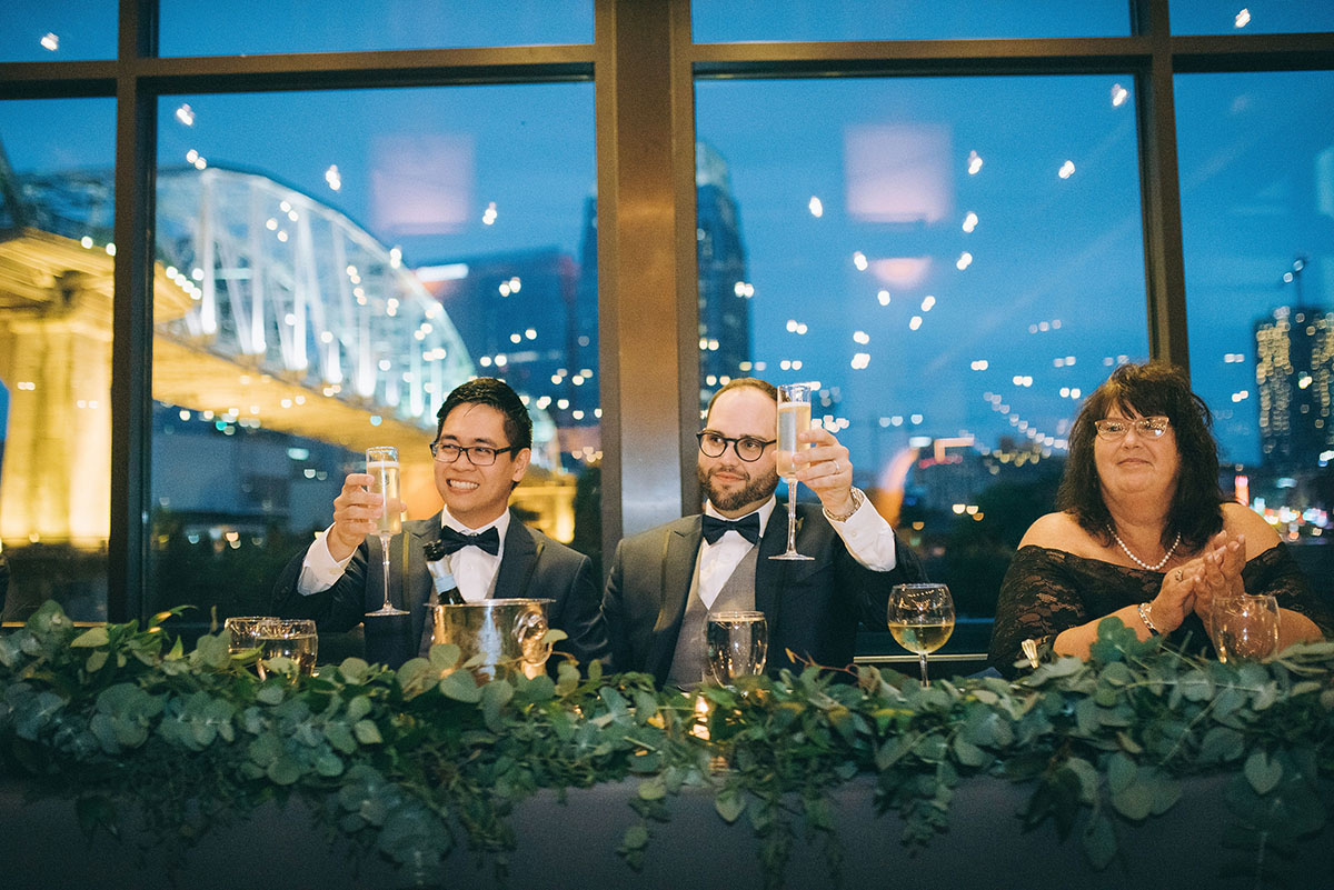 Heath and Pascal's Sleek Navy Wedding Reception