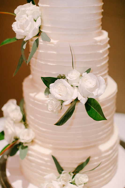 Kendra and Logan's White Wedding Cake