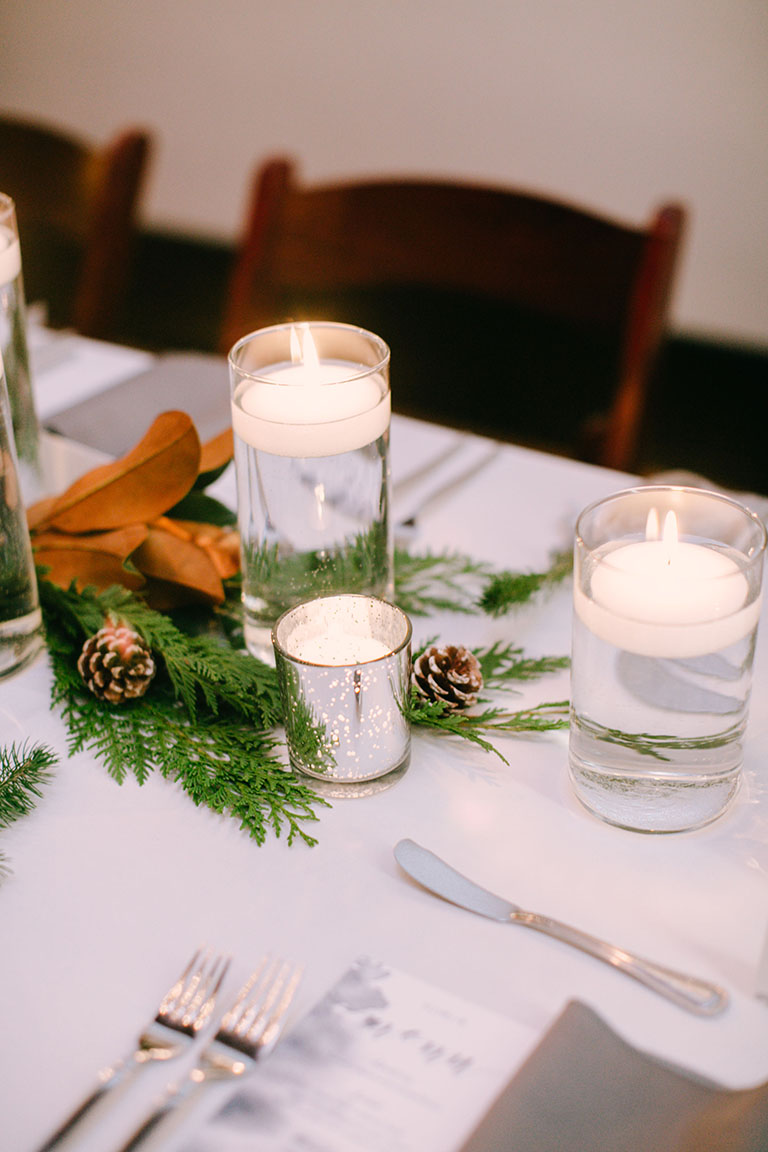 Contemporary Christmas Wedding Centerpiece