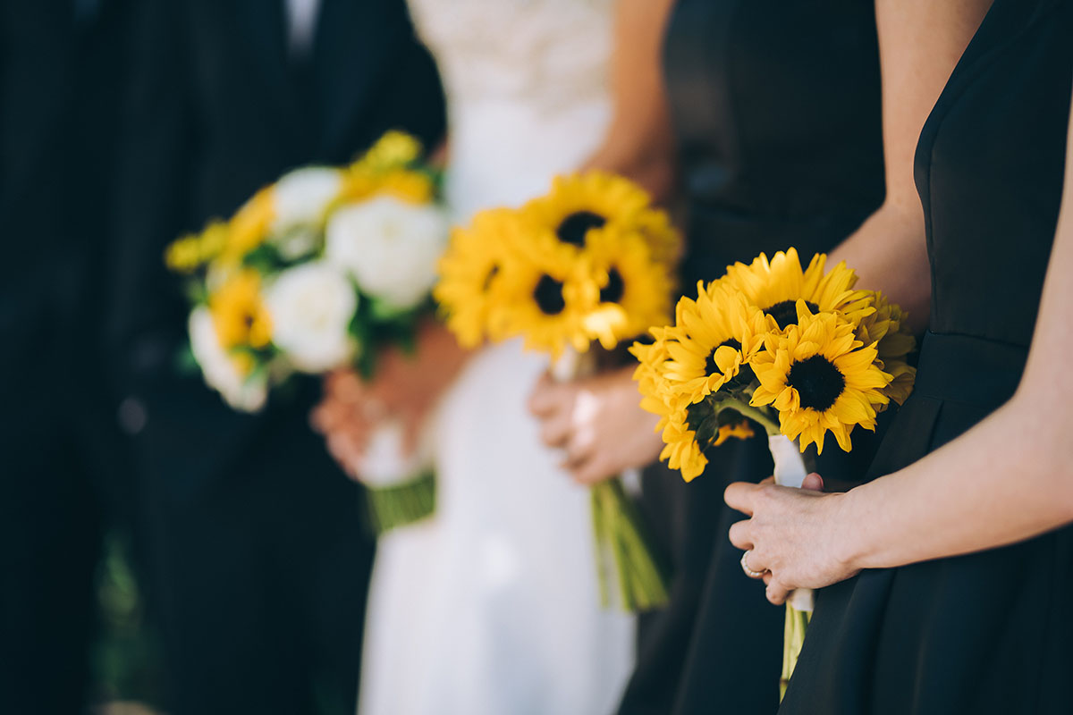 Marie's Simple Sunflower Wedding Bouquets