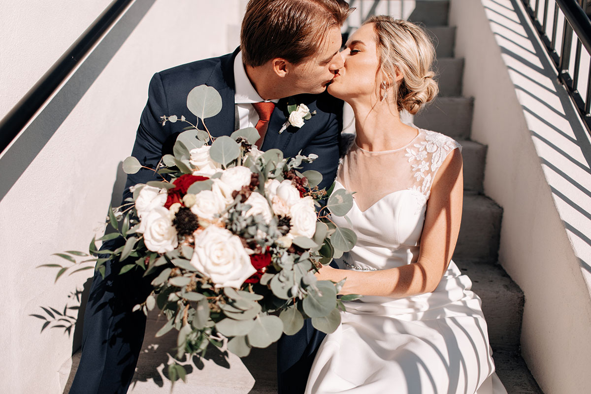 Nicole and Chris' Intimate Burgundy Wedding