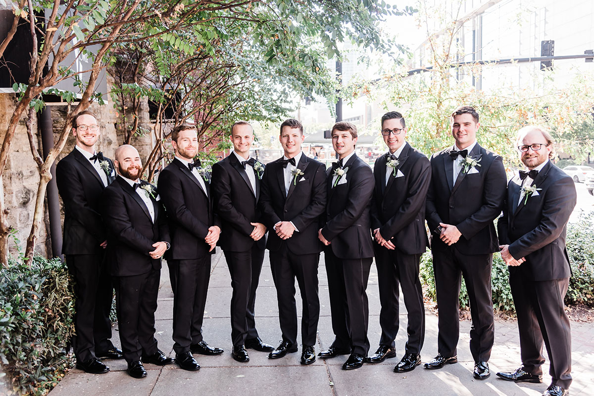 Tyler and His Groomsmen Dressed in Black and White