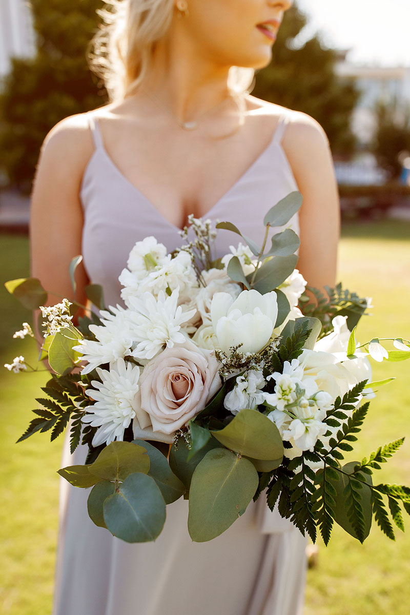 Bridesmaid Holding Bouquet