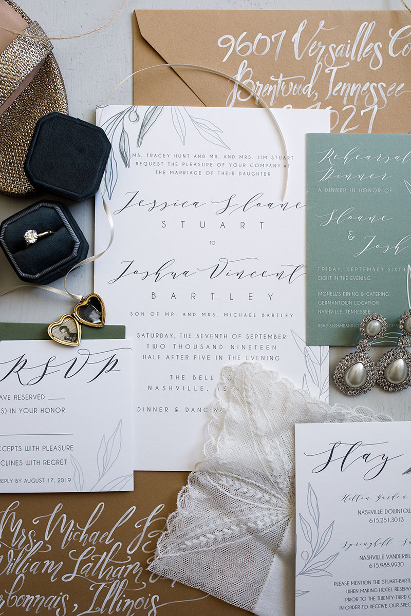 Cool Organic Wedding Invitation Suite