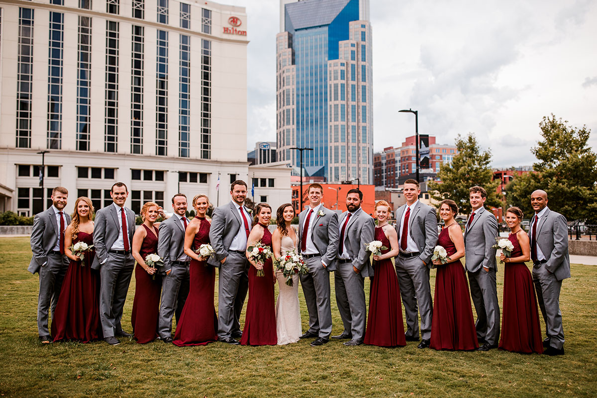 Tess and Andrew with Wedding Party