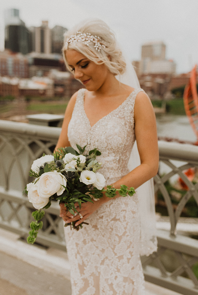 Whitney and Her Simple Modern Bridal Bouquet