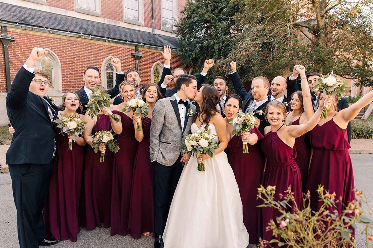 Emily and Will with Wedding Party