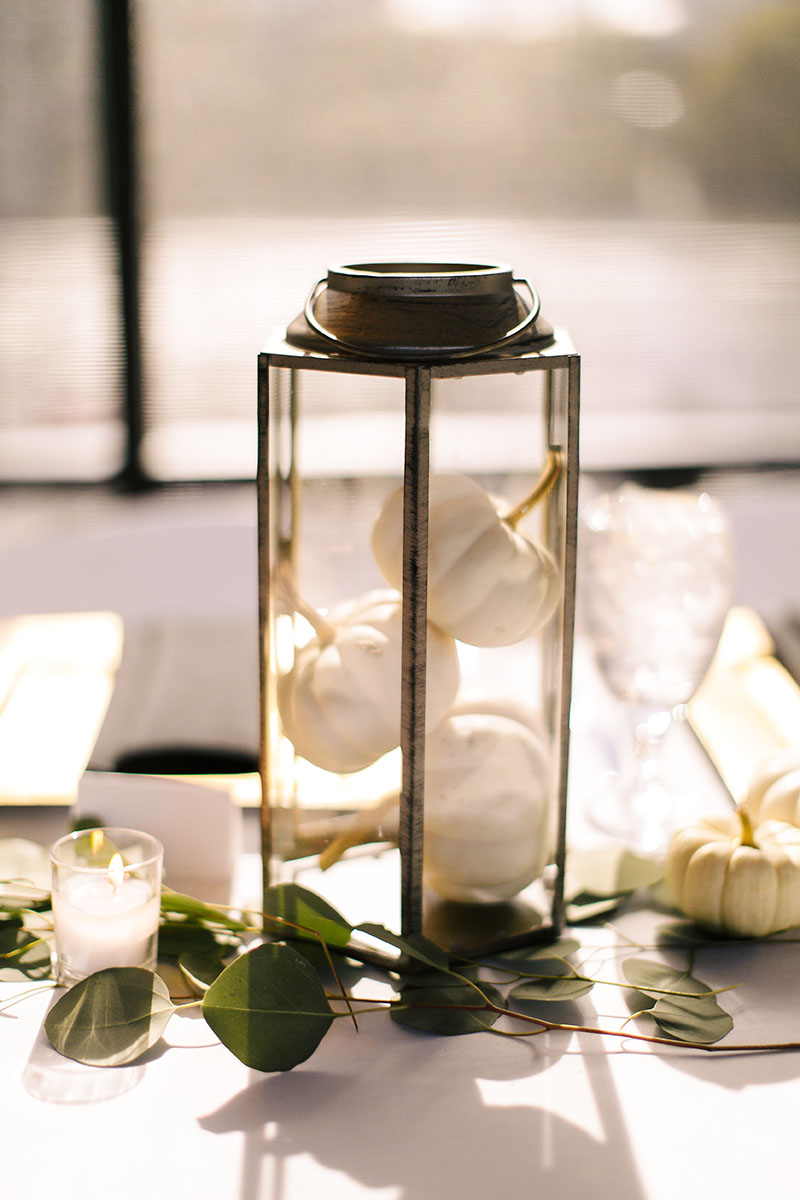 Ivory Pumpkin Fall Wedding Centerpiece