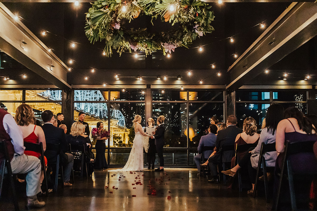 Maddie and Jordan's Moody Modern Wedding Ceremony