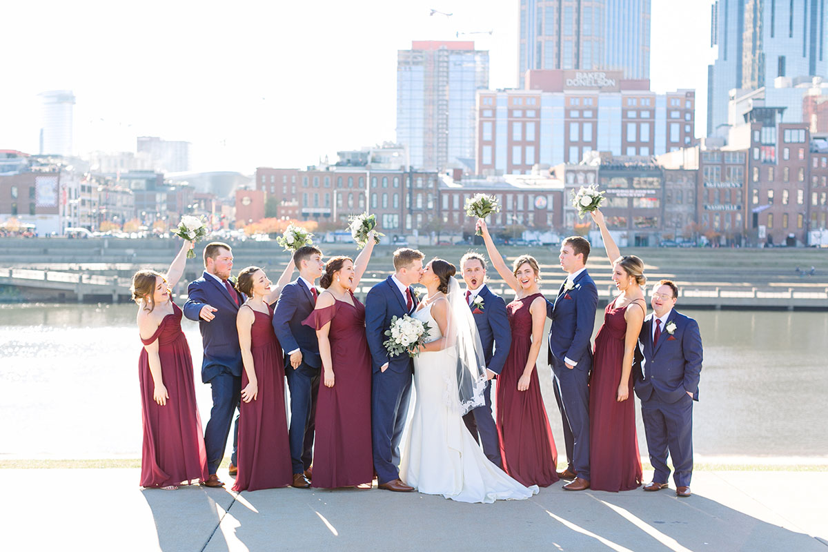 Jacqui and Caleb with Wedding Party