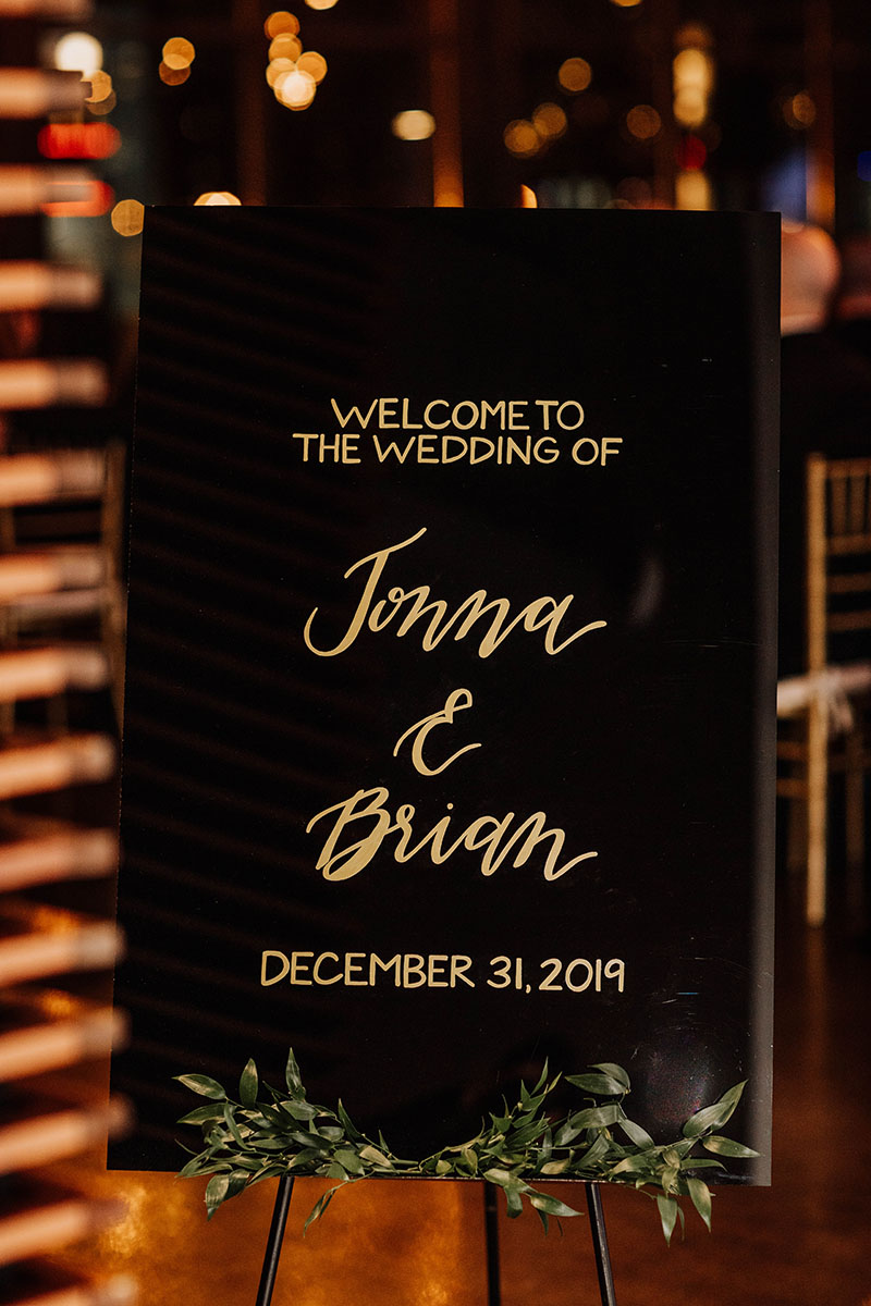 New Year's Eve Black Acrylic Wedding Welcome Sign
