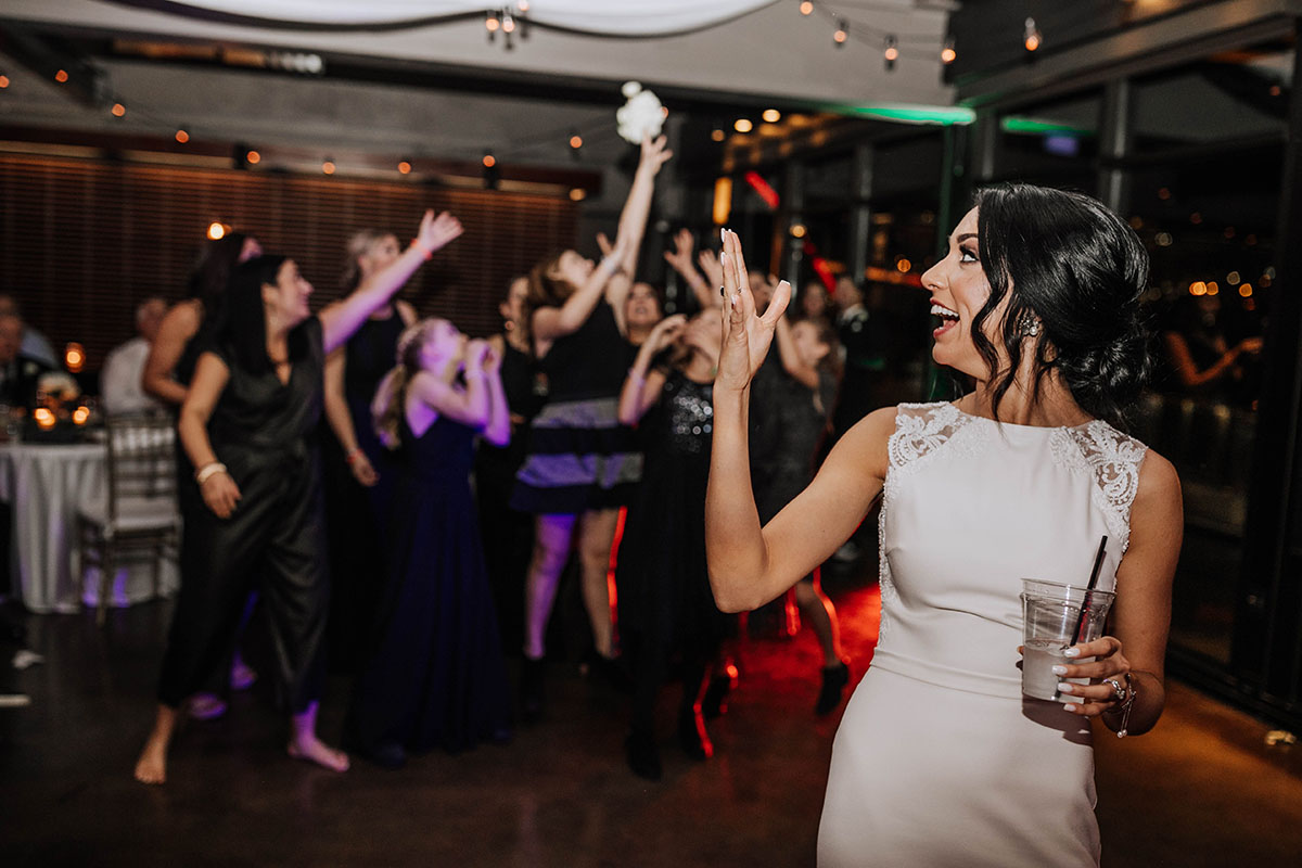 Jonna Tossing Her Bouquet