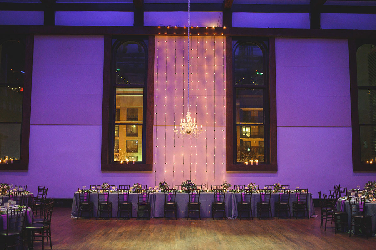 Purple Fall Wedding Head Table