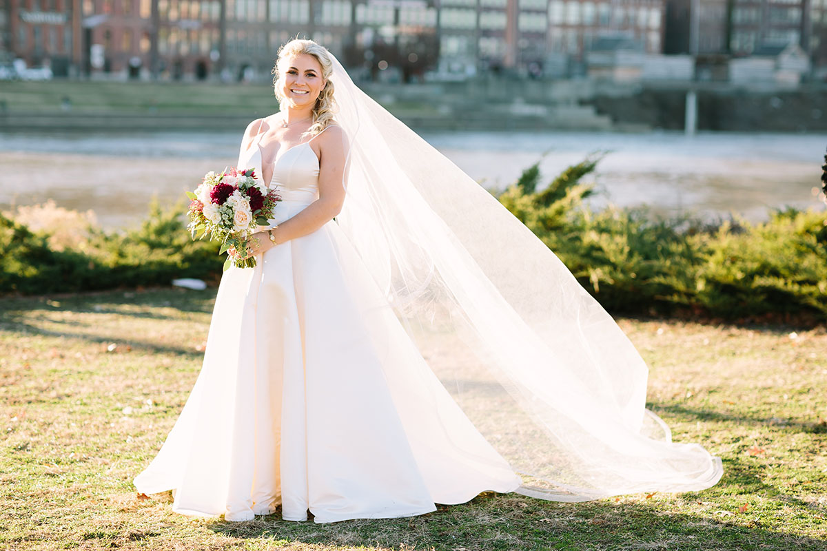 Rachel Holding Bridal Bouquet