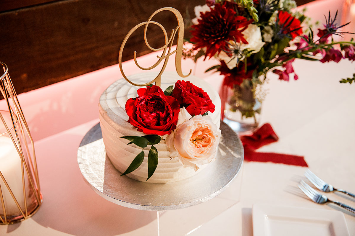 Small Romantic Winter Wedding Cake