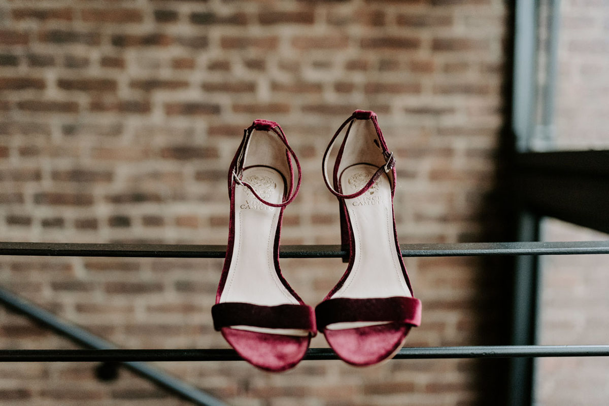 Burgundy Velvet Bridal Shoes