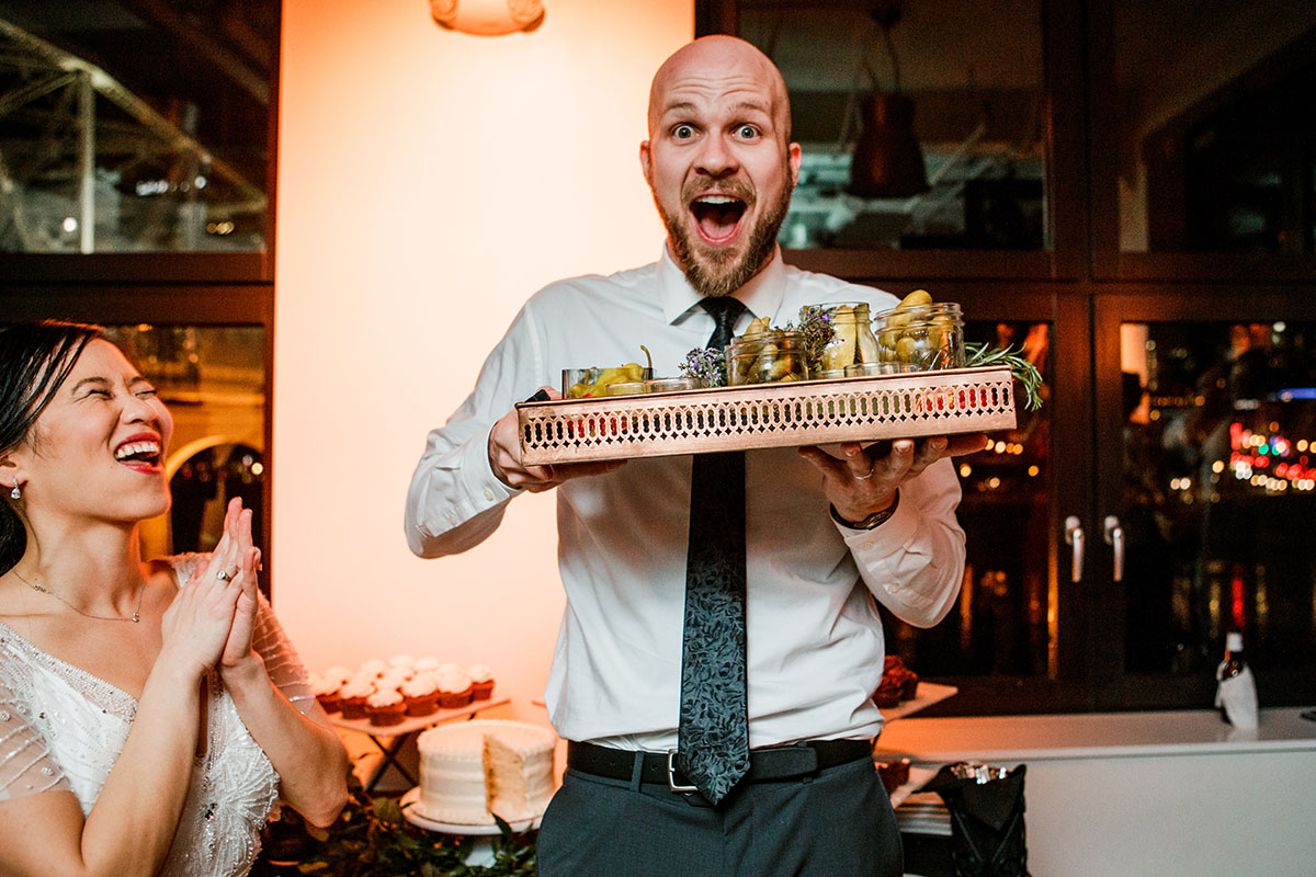 Will Holding Pickle Platter