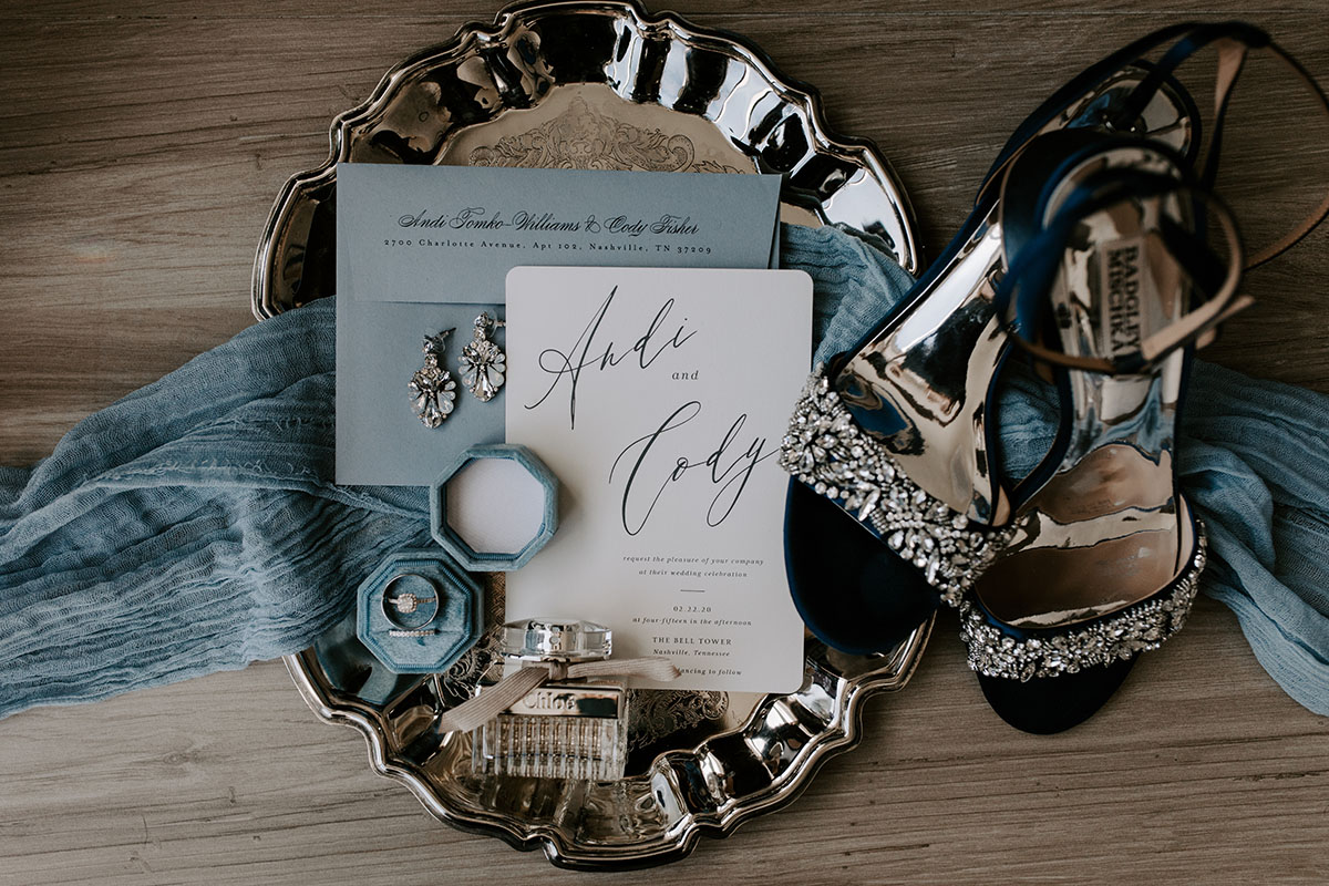 Winter Blue Wedding Invitation Suite