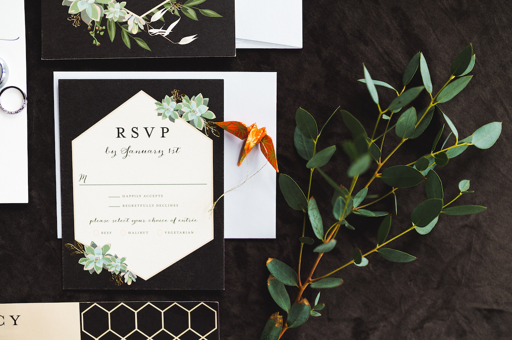 Origami Wedding RSVP Card