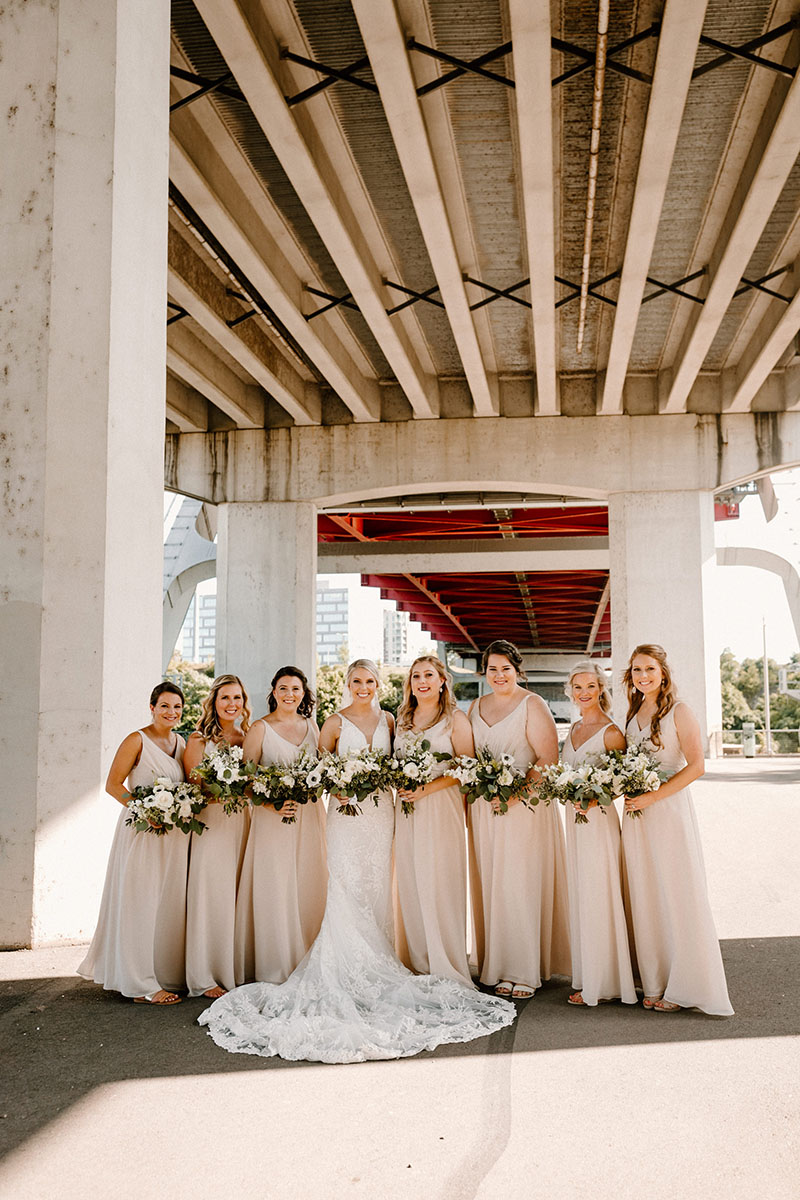 Chelsea Standing with Bridesmaids