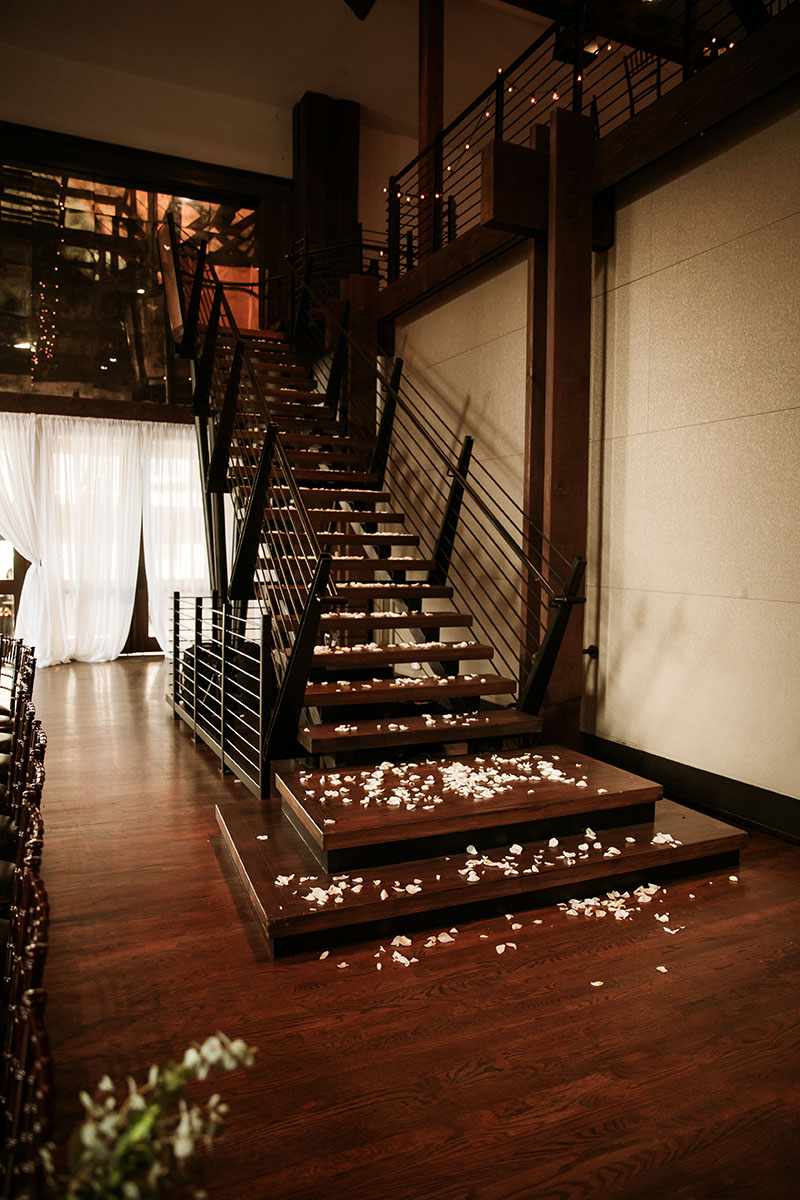 White Rose Petals on The Bell Tower Staircase
