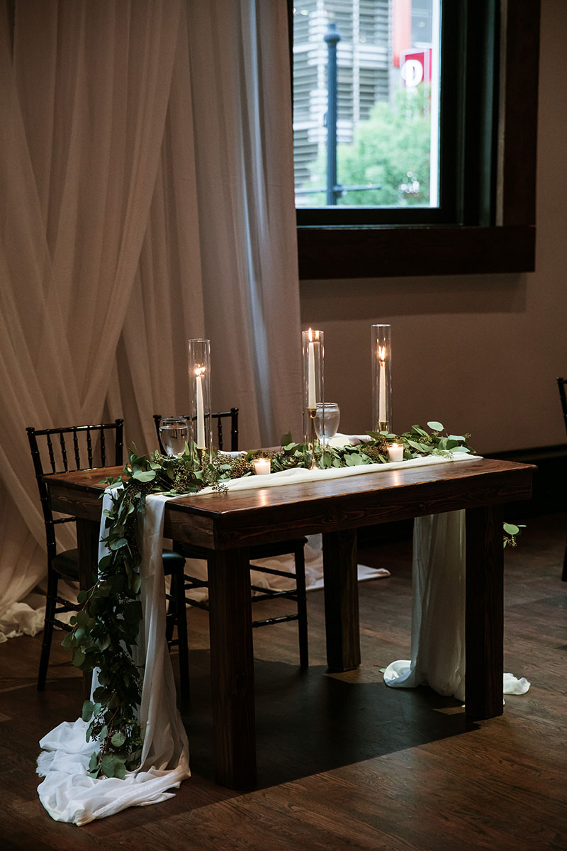 Classic Modern Wedding Reception Sweetheart Table