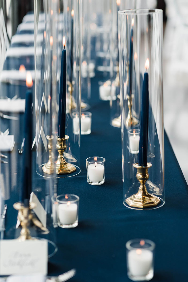 Navy Blue Taper Candles