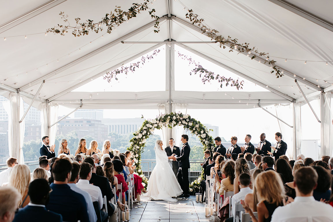 Dreamy Rooftop Wedding Ceremony at The Bridge Building in Nashville