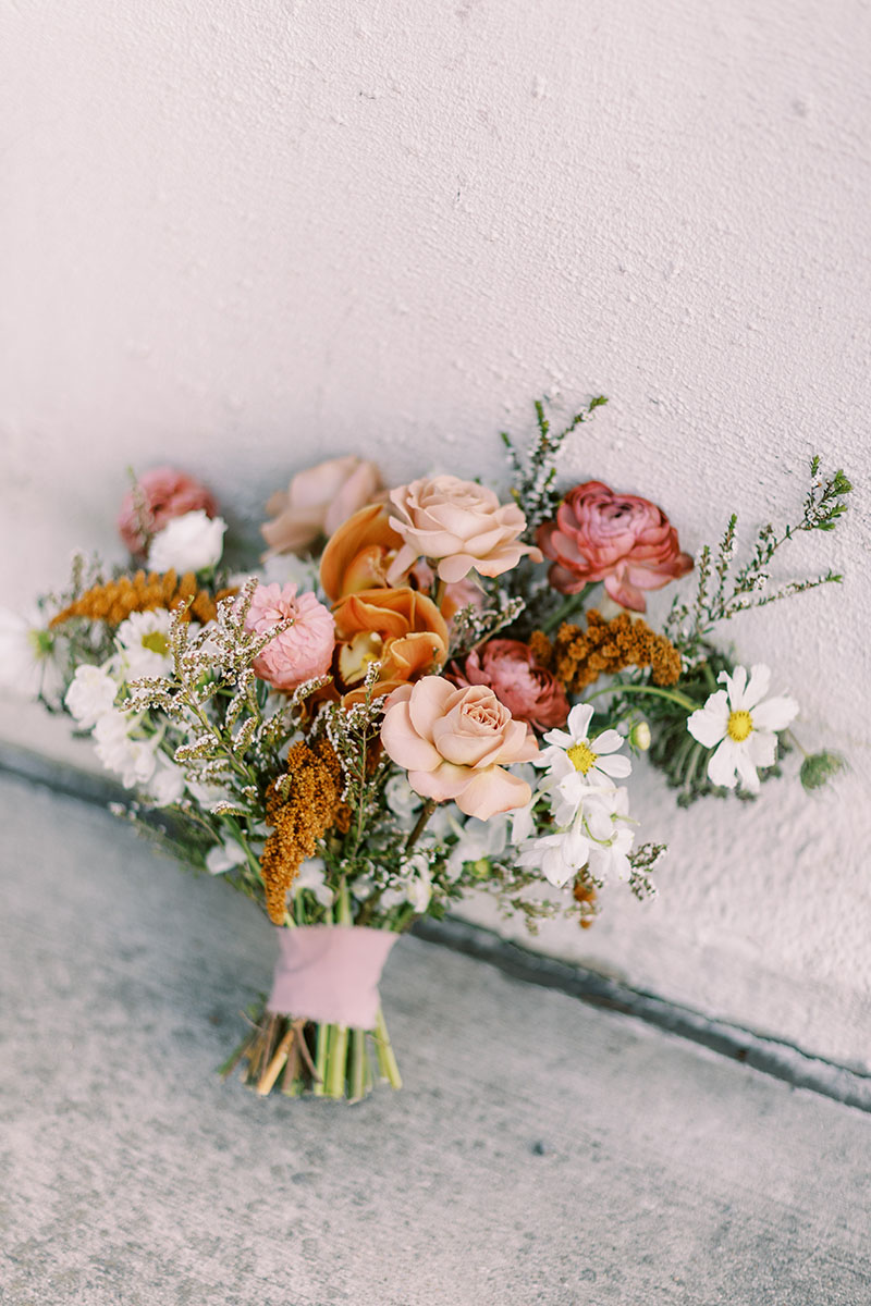 Whimsical Rust Bridal Bouquet