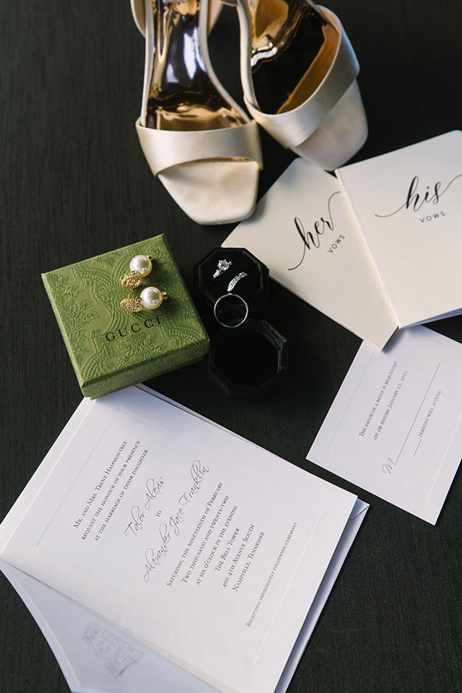 Classic Invitation Suite with His and Her Handwritten Vow Books