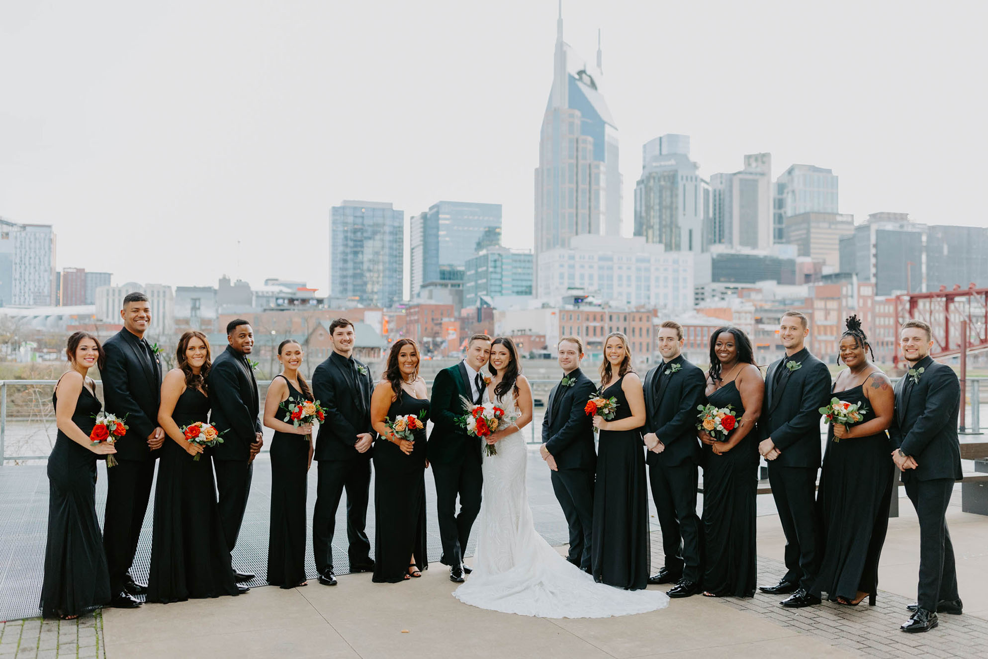 Wedding Party on the Riverfront