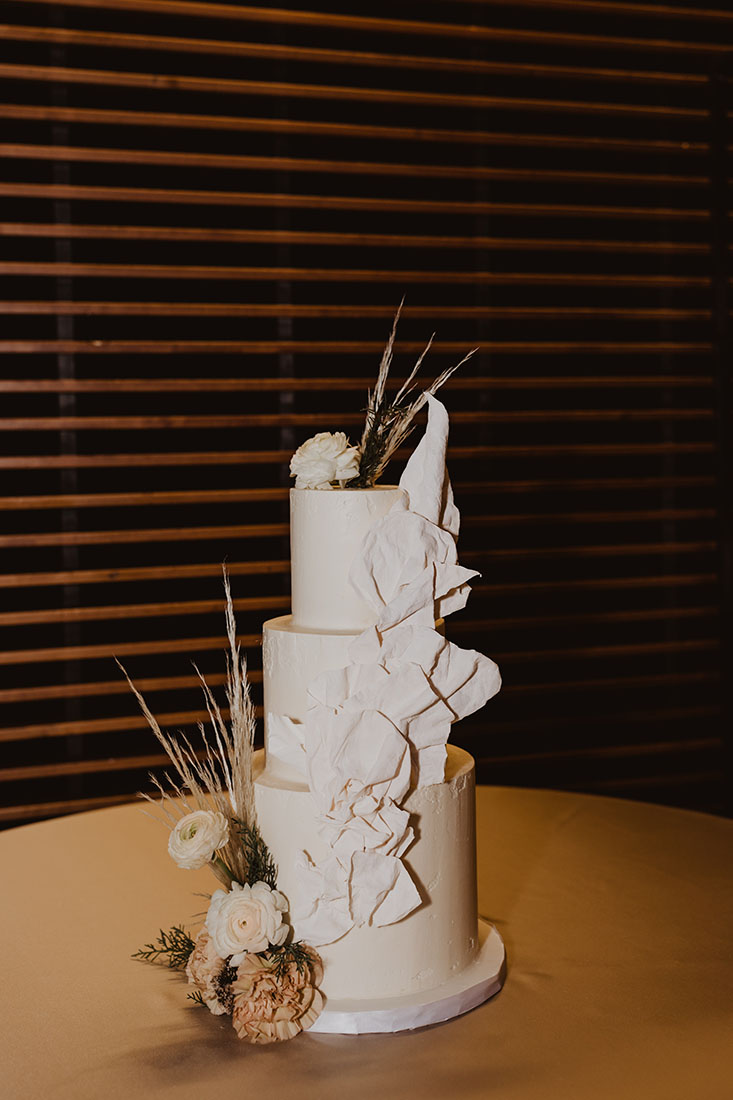Modern Moody Winter Wedding Cake