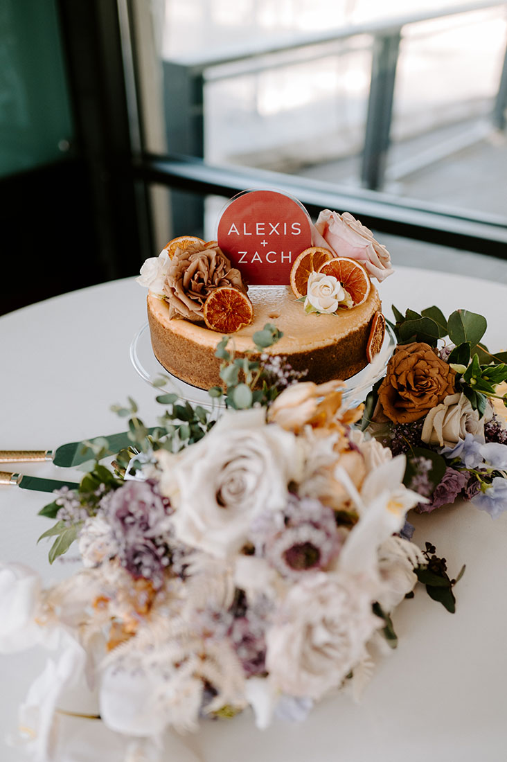 Modern Cheesecake Wedding Cake for Alexis and Zach