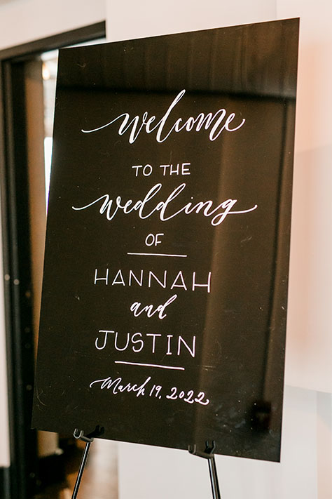 Black and White Wedding Welcome Sign