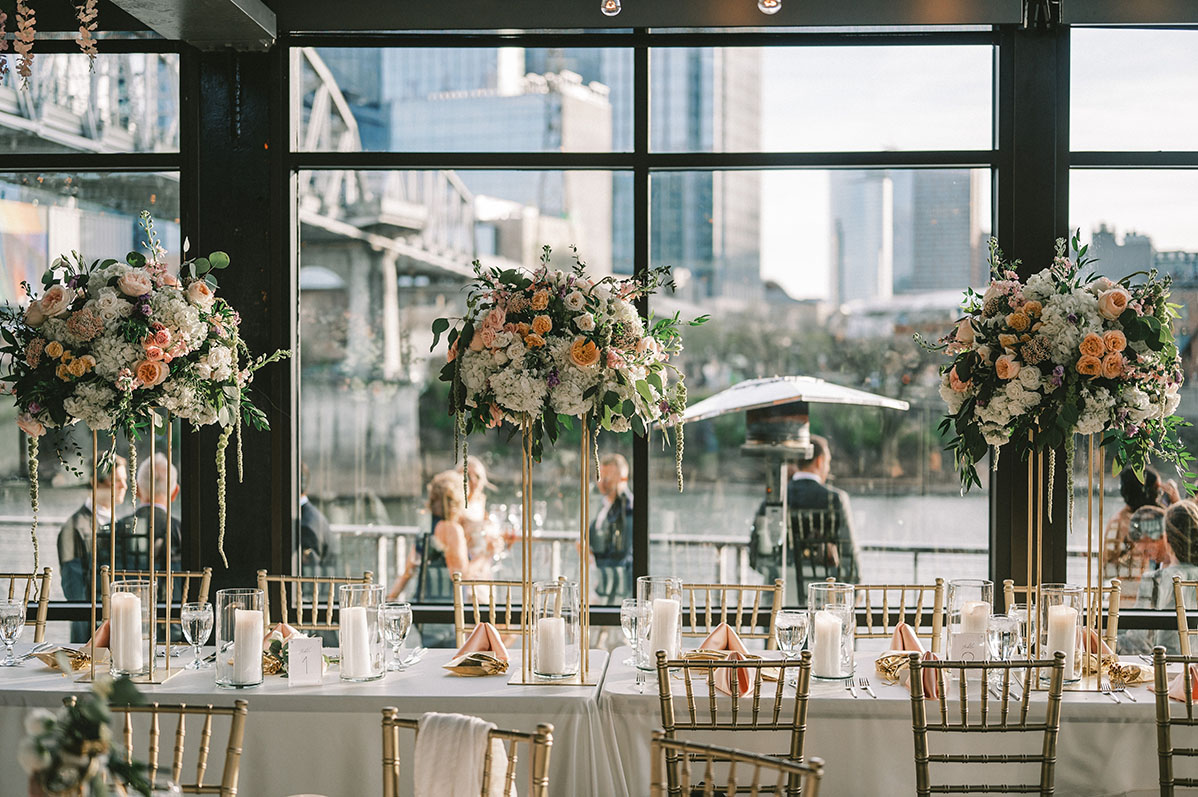 Whimsical Wisteria Wedding Reception Setup in Downtown Nashville