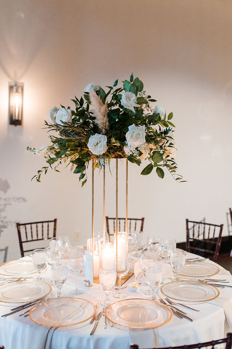 elevated floral centerpiece