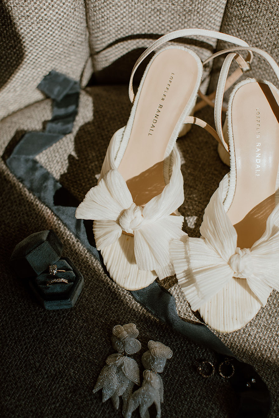 Mackenzie's White Bridal Shoes for summer time wedding