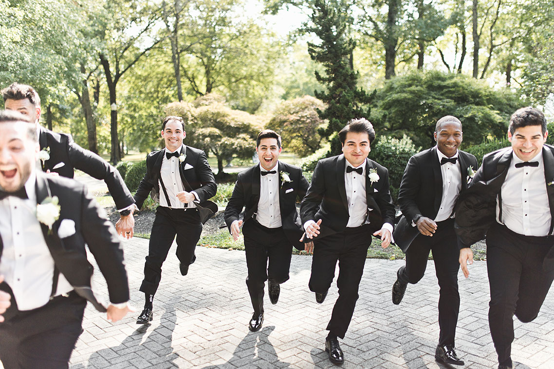 Vagif and His Groomsmen Running at the Camera