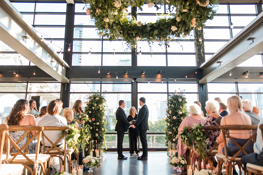 Gage and Brian's Romantic Garden Inspired Ceremony at The Bridge Building