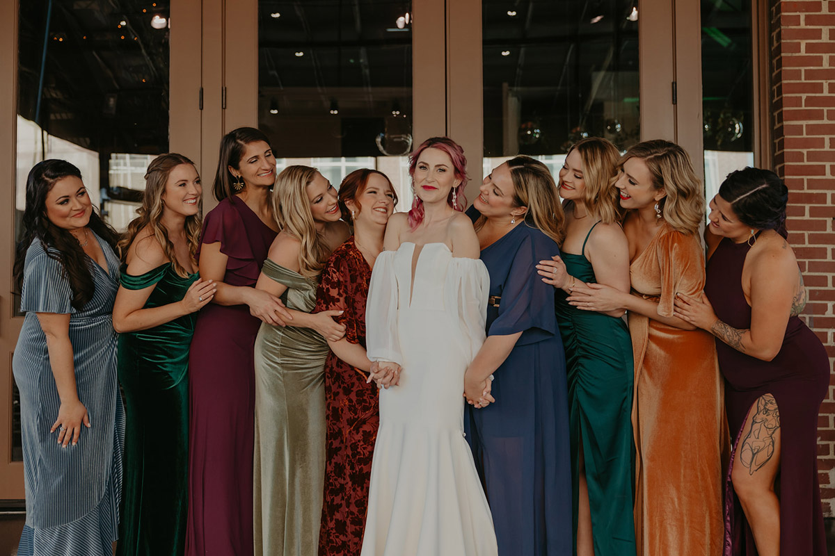 Ali and Her Bridesmaids in Mixed Color Dresses