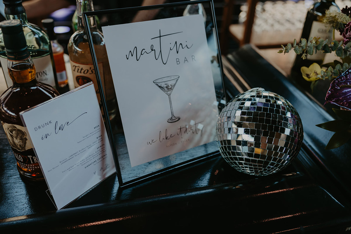 Illustrated Bar Signage with Martini