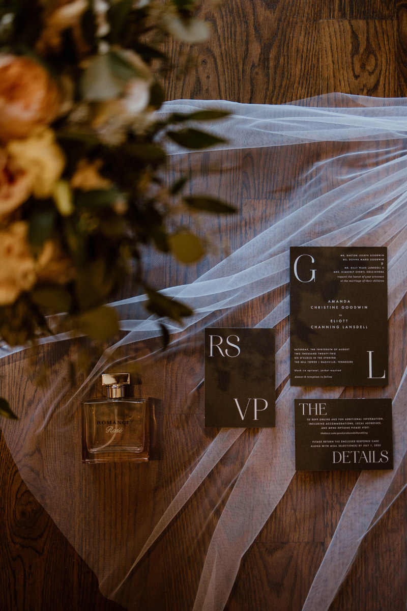 wedding invitation black minimalist