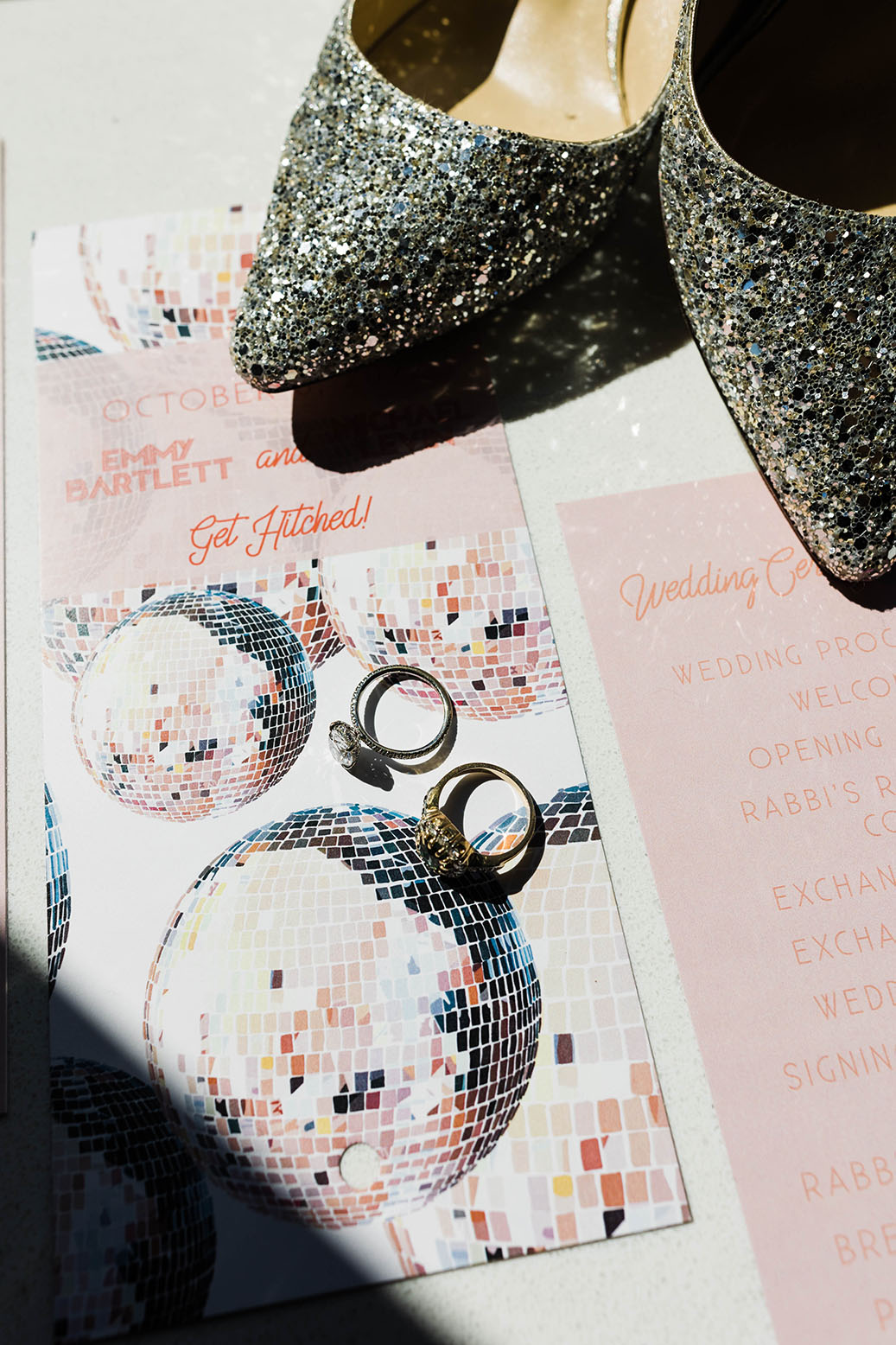 Emmy and Mike's Eclectic Disco Illustrated Invitation Suite